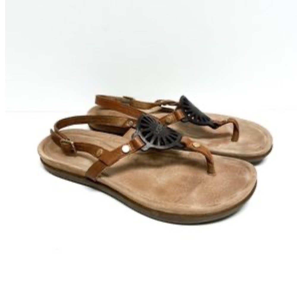 UGG Australia‎ Leather Slingback Thong Sandals Brown Women 8.5 Boho Chic Comfy